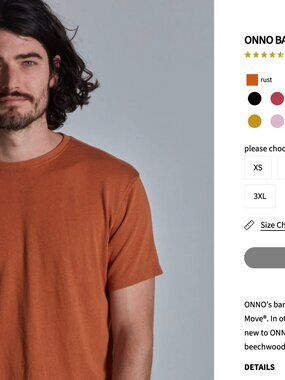 Men's Onno Short Sleeve Bamboo T-Shirt Rust